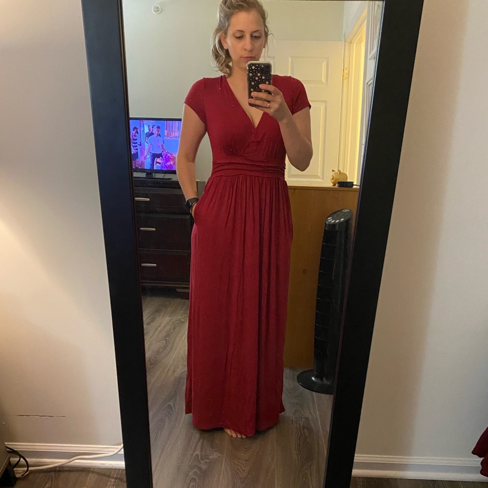 Red/maroon maxi dress
